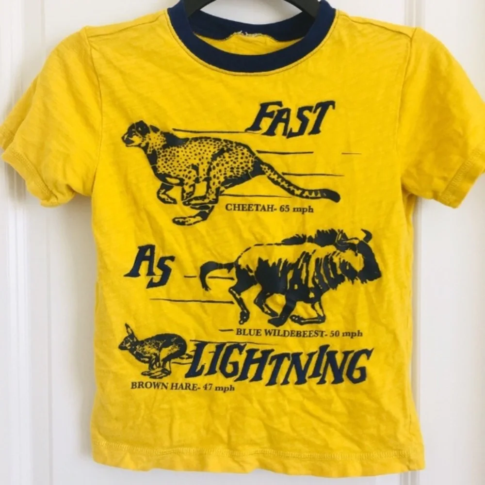 Gymboree boy’s yellow and navy color short sleeve Tshirt size small